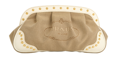 Logo Jacquard Clutch, front view